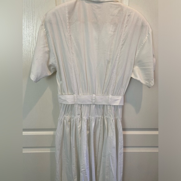 Vintage NWT Cotton Western Lace Shoulder Pad Midi Belted Dress VTG 14 - Picture 7 of 14